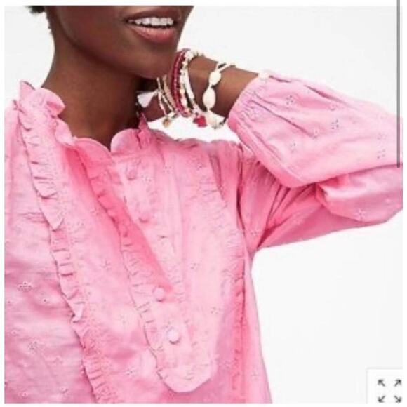J. Crew Long-sleeve ruffle shirt in floral eyelet - Picture 2 of 9
